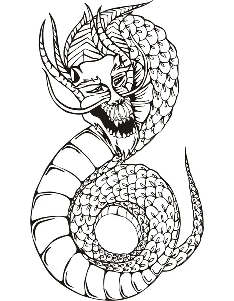 Dragon sans levain oriental — Image vectorielle