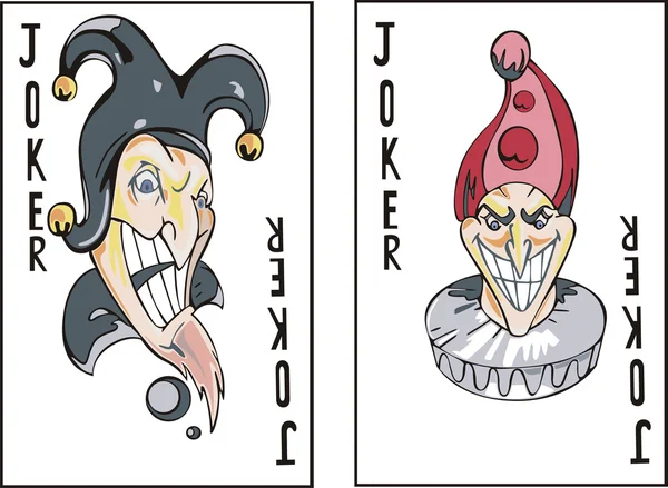 Speelkaarten. jokers — Stockvector