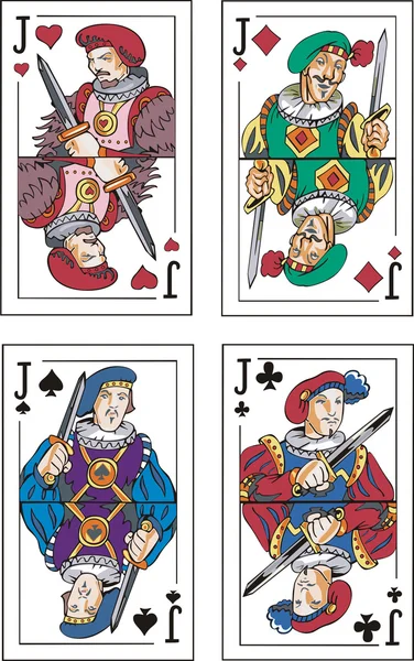 Jugando cartas. Jacks. — Vector de stock