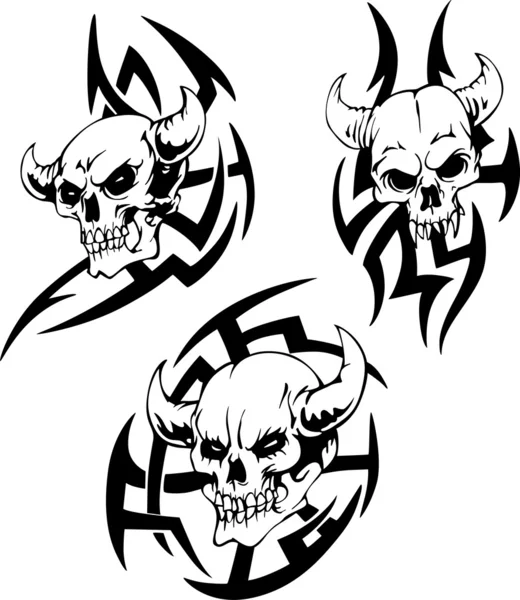 Devil Skulls — Stock Vector