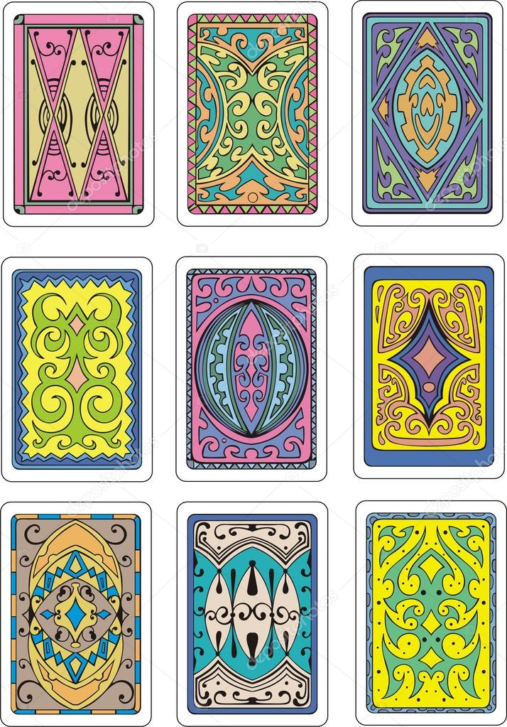 backs of playing cards