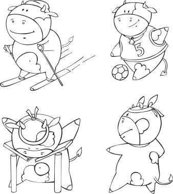 sportive buzağı komik karikatürler