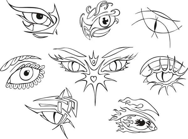 Eye tattoos — Stock Vector
