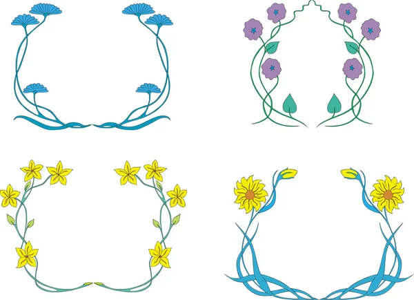 Coronas de flores — Archivo Imágenes Vectoriales