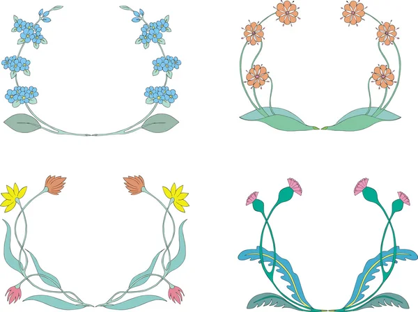 Blomma kransar — Stock vektor