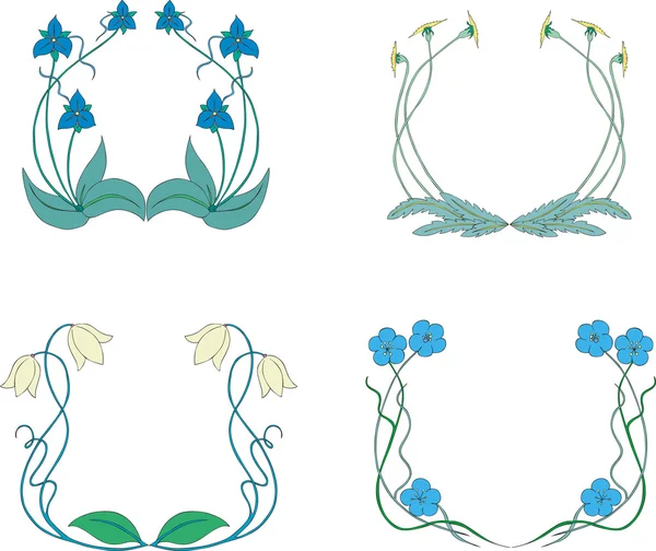 Coronas de flores — Archivo Imágenes Vectoriales