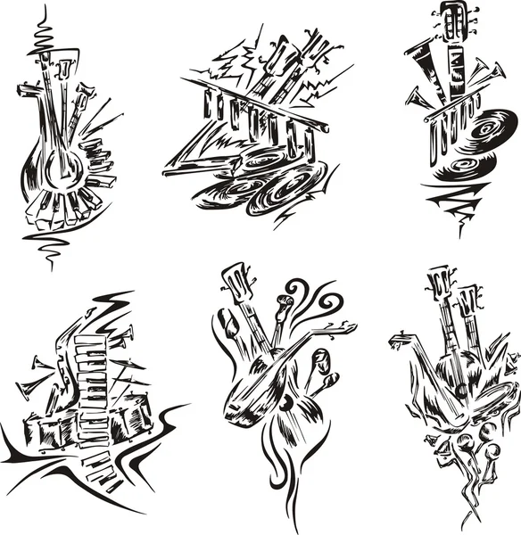 Emblemas de música estilizada — Archivo Imágenes Vectoriales