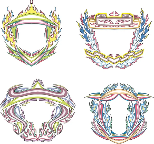 Стилізовані декоративні фламінгові рамки — стоковий вектор