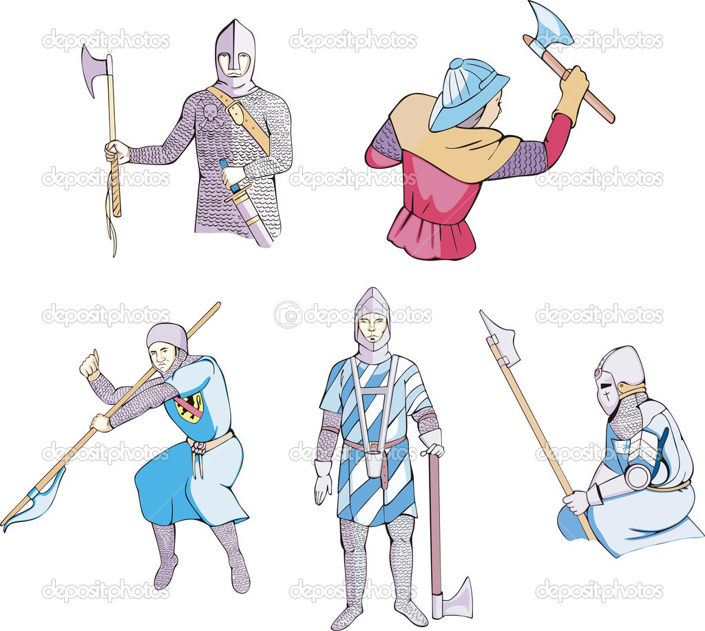 medieval knights with axes