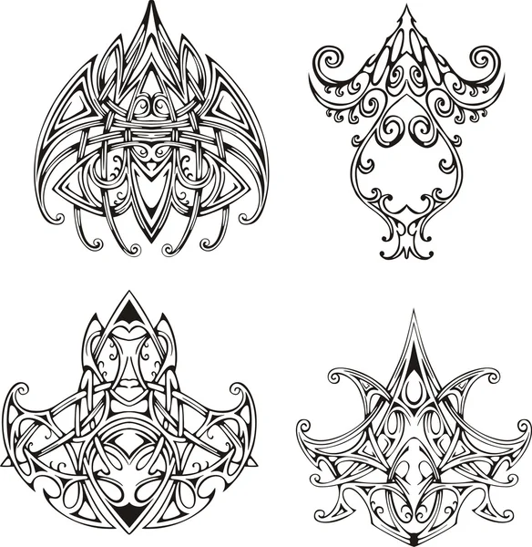 Motifs de tatouage de noeud symétrique — Image vectorielle