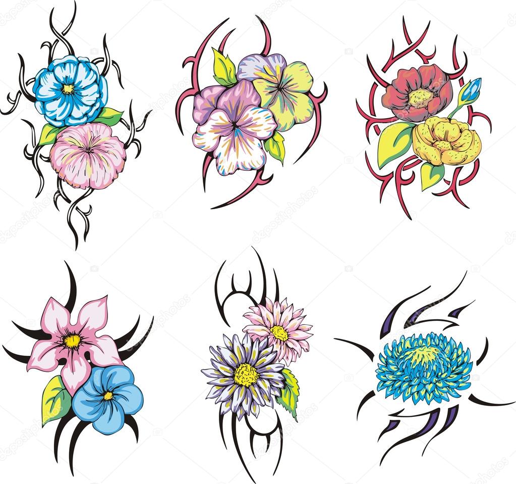tribal flower designs