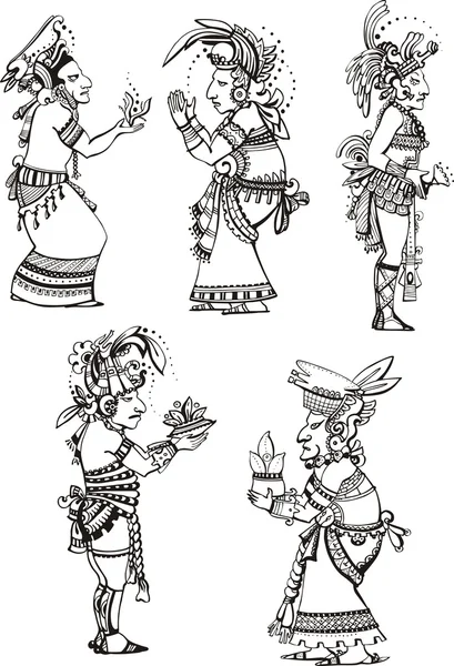 Personajes mayas — Archivo Imágenes Vectoriales