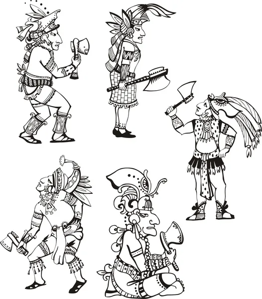 Personnages mayas — Image vectorielle