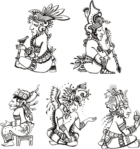 Personnages mayas — Image vectorielle