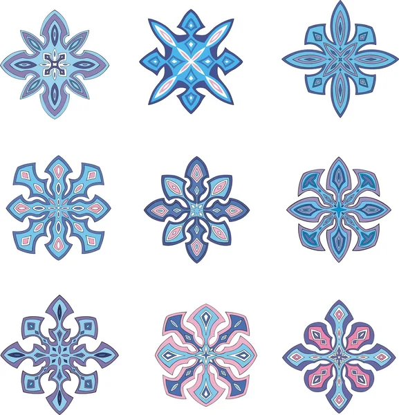 Flocons de neige ornementaux — Image vectorielle