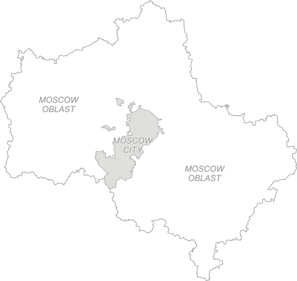 Umrisskarte der Region Moskau — Stockvektor