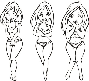 üç güzel kızlar Mayo içinde