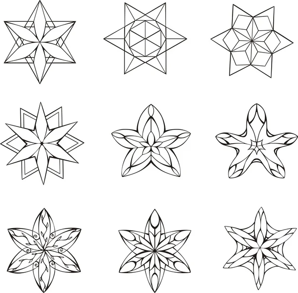Chiroptères en forme d'étoile — Image vectorielle
