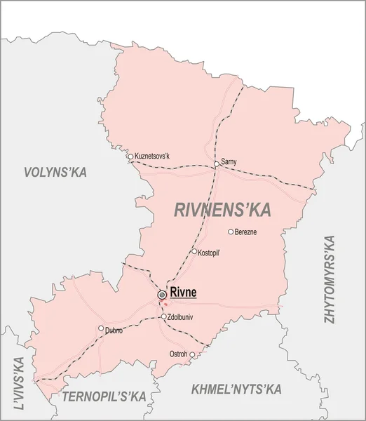 Mapa online de Rivne Oblast — Vector de stock