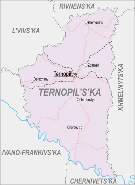 Mapa de Óblast de Ternopil — Vector de stock