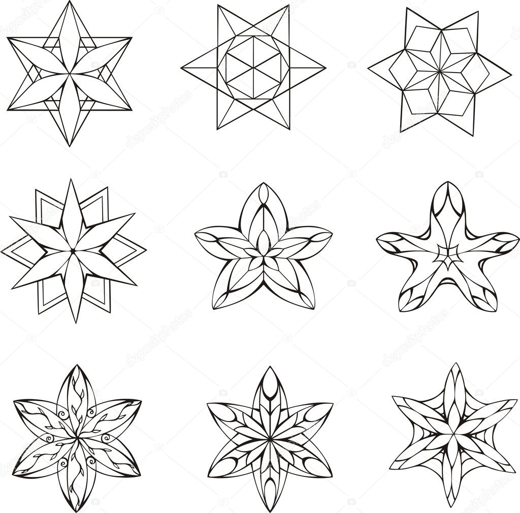 Dingbats in shape of star