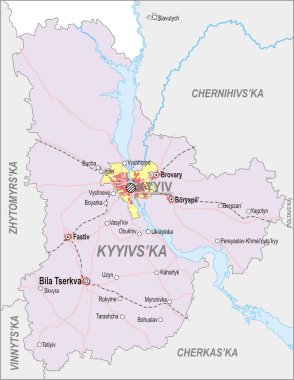 kiev Oblastı ve kiev şehir haritası