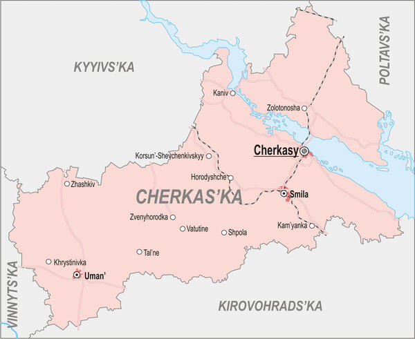 Map of Cherkasy Oblast