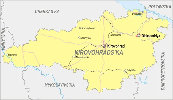 Mapa online de Óblast de Kirovohrad — Archivo Imágenes Vectoriales