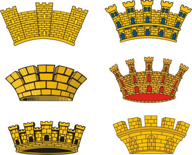 heráldicas europeias urbanas coroas murais