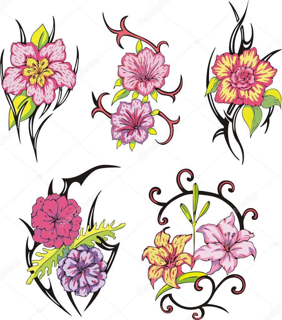 tribal flower designs
