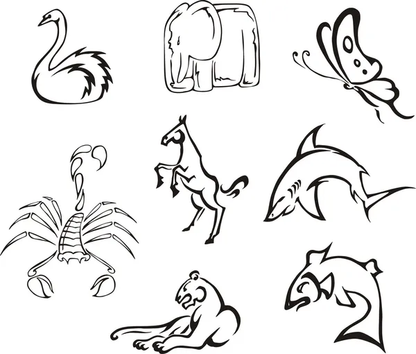 Простые забавные животные — стоковый вектор