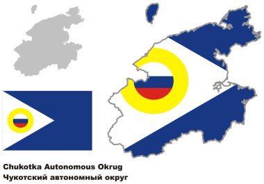 Çukotka bayrak ile anahat Haritası