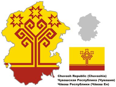 Anahat bayrak Çuvaşistan Haritası