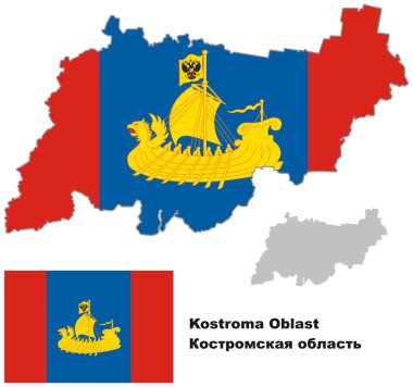 Anahat kostroma oblast bayrağı Haritası