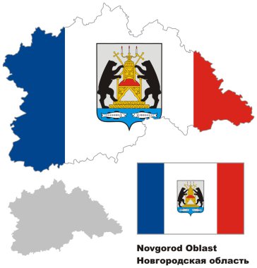 novgorod Oblastı bayrak ile anahat Haritası