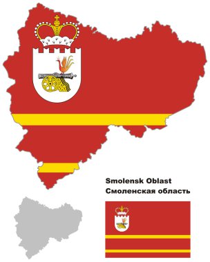 smolensk oblast bayrak ile anahat Haritası
