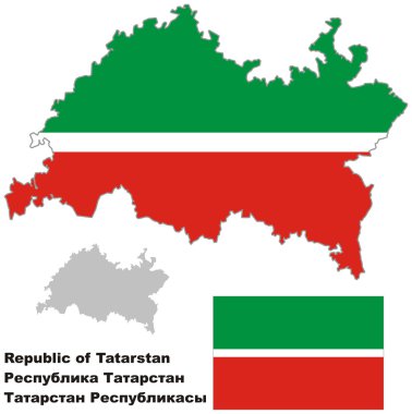 Anahat bayrak ile Tataristan Haritası