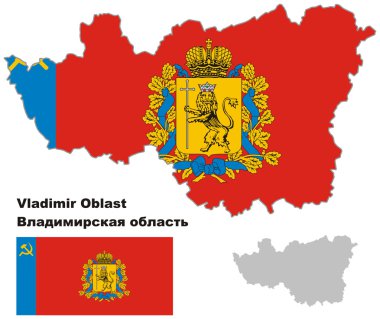 vladimir oblast bayrak ile anahat Haritası