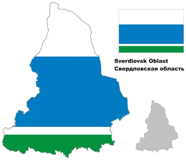 Карта Свердловской области с флагом — стоковый вектор