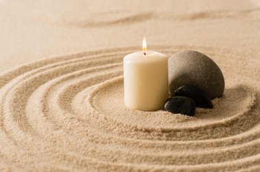 Spa atmosfer mum zen kum taşları
