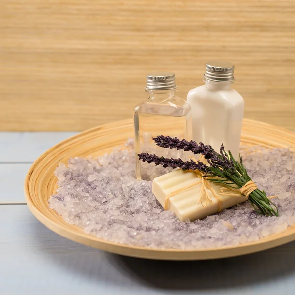 Natürliche Wellnessprodukte Lavendel — Stockfoto
