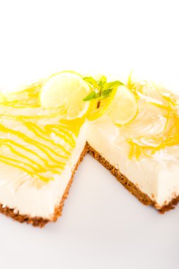 Limonlu cheesecake lezzetli pasta pişmiş tatlı