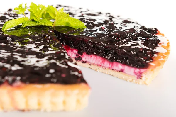 Blueberry pie färska krämig färskost dessert — Stockfoto