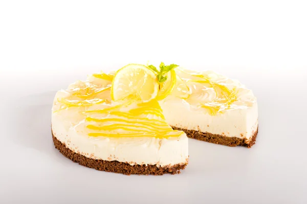 Citron paj efterrätt krämig kaka läcker sweet — Stockfoto