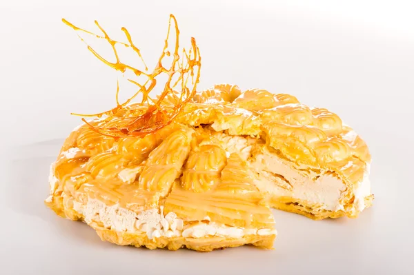 Karamell cremiges Dessert süßer Belag — Stockfoto