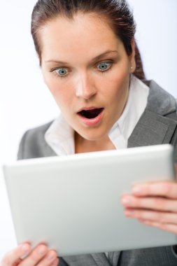 Hayret işkadını tablet bilgisayar holding