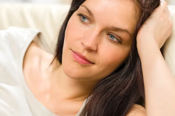 Close up portrait of a sad woman — Stock Photo, Image