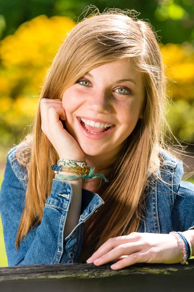 Portrait of charming happy young girl — Stock Photo, Image