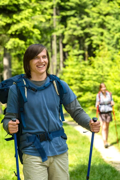Portrait of hiker boy smiling at camera — Stock Photo, Image
