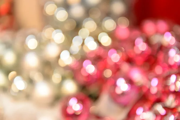 Wazig glanzend zilver en roze Kerstmis achtergrond — Stockfoto